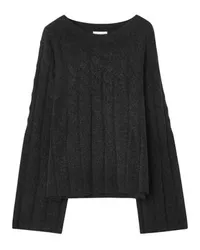 House of Dagmar Pullover mit dynamischem Zopfmuster Grey