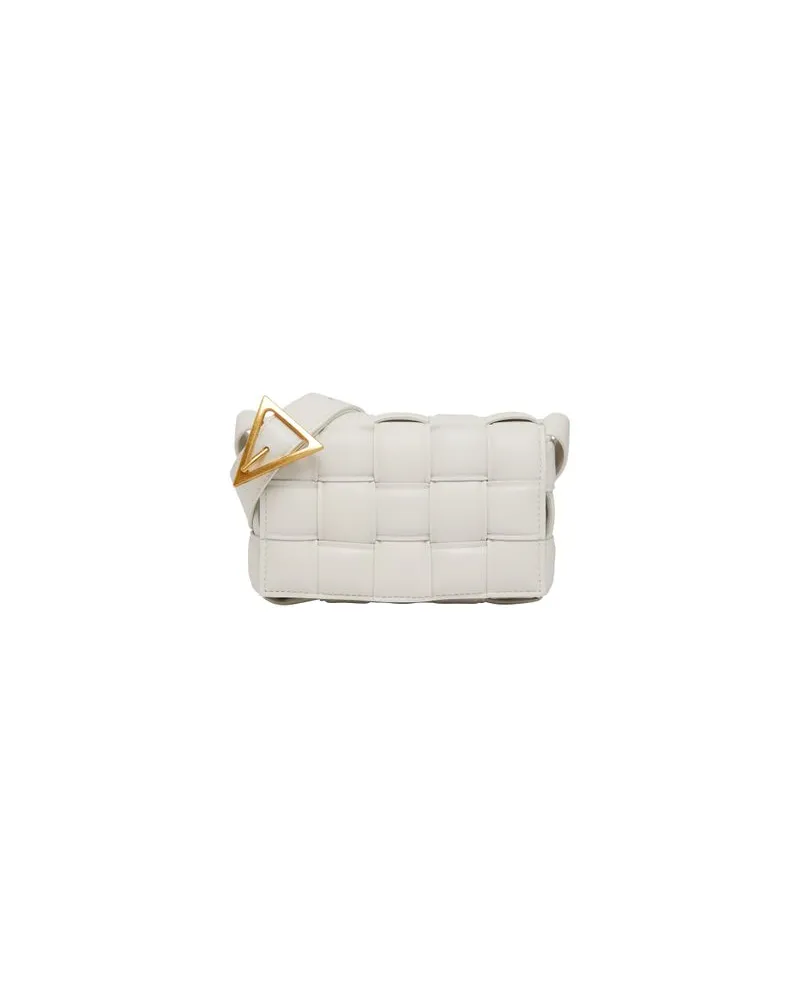 Bottega Veneta Kleine Gepolsterte Tasche Cassette White