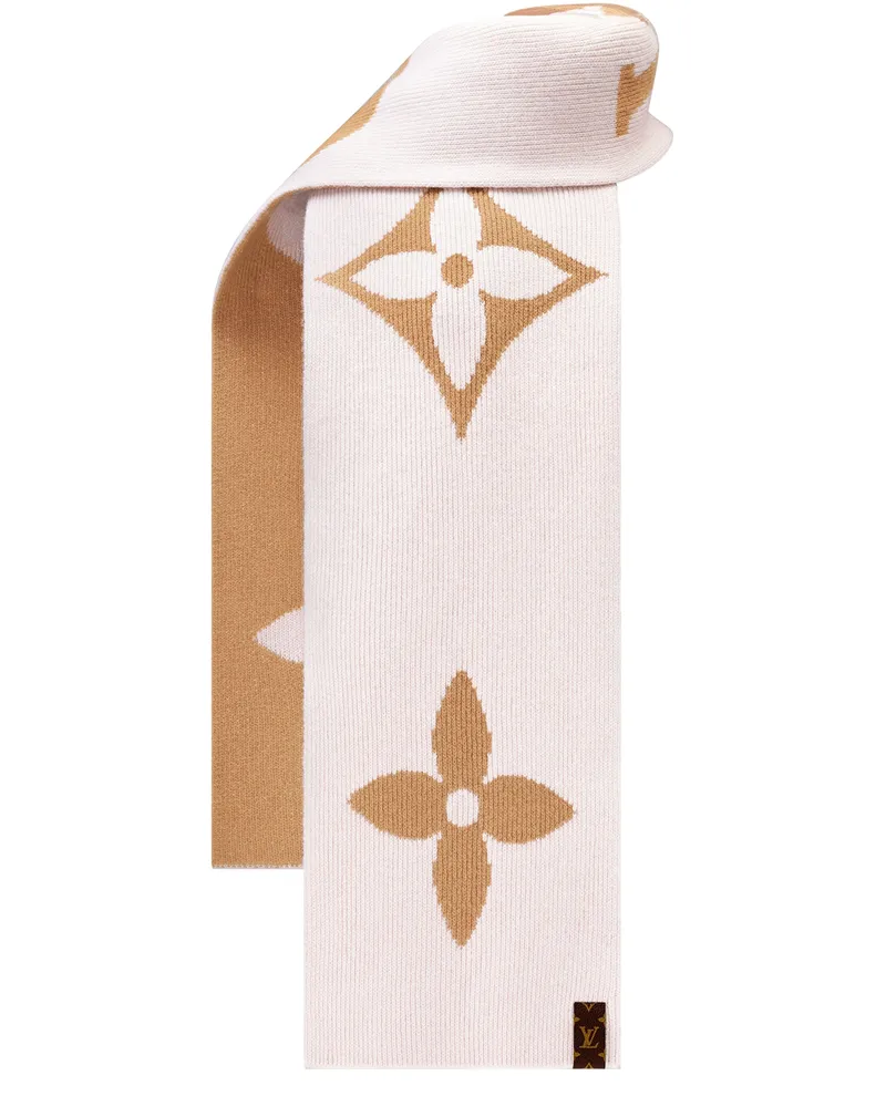 Louis Vuitton LV Medallion Knit Schal Beige