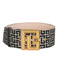 Balmain Gürtel P-Belt mit Monogramm-Jacquard Black