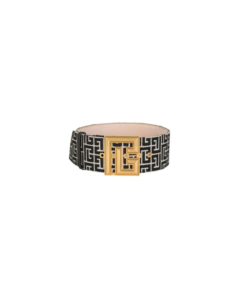 Balmain Gürtel P-Belt mit Monogramm-Jacquard Black