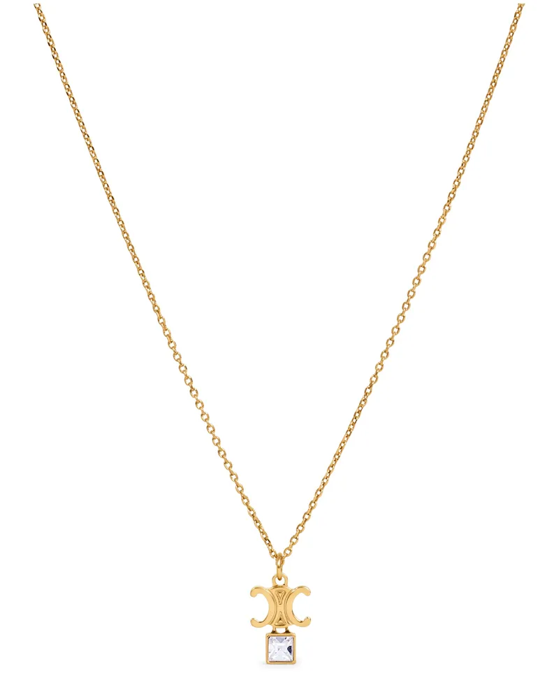 Celine Triomphe funkelnde halskette aus messing mit goldfinish und strass Gold