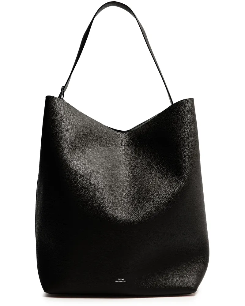 Totême Tragetasche aus genarbtem Leder mit Gürtel 