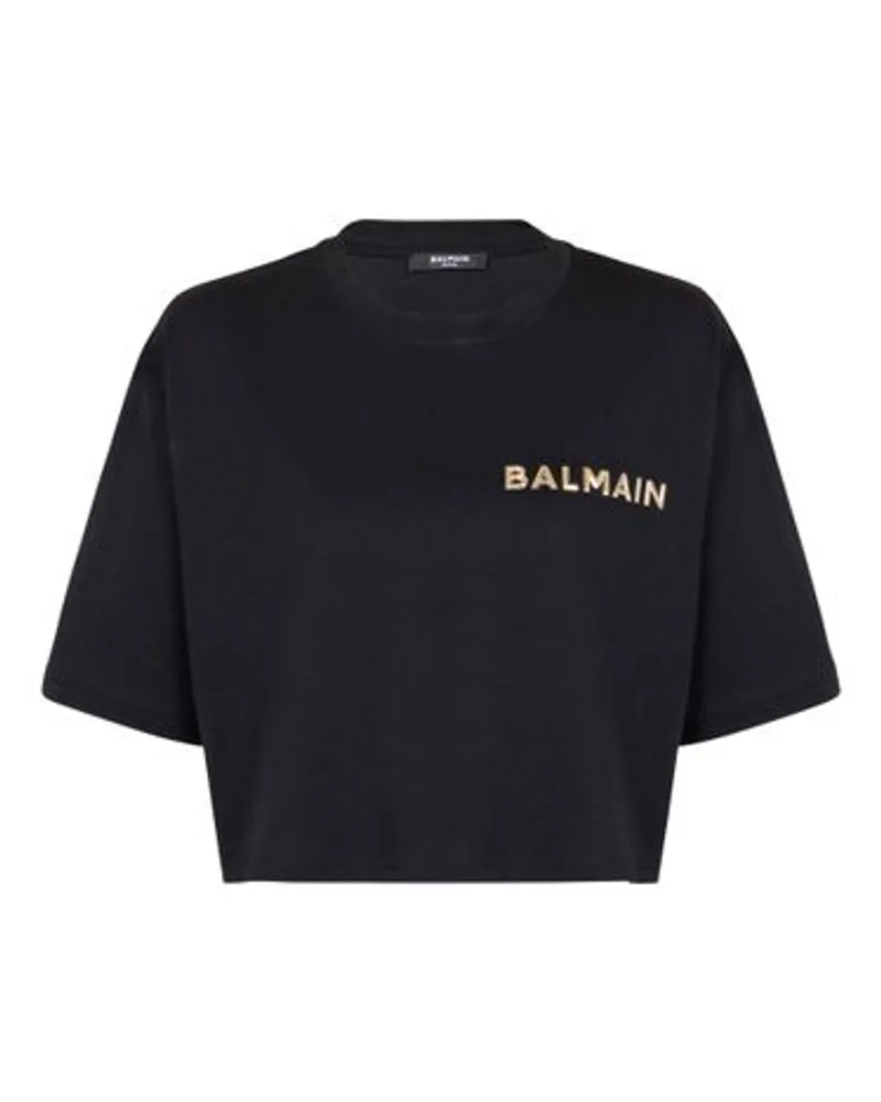 Balmain T-Shirt mit Logo Balmain Laminiert Black