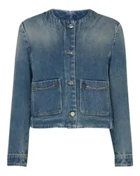 Givenchy Kragenlose Jacke Blue