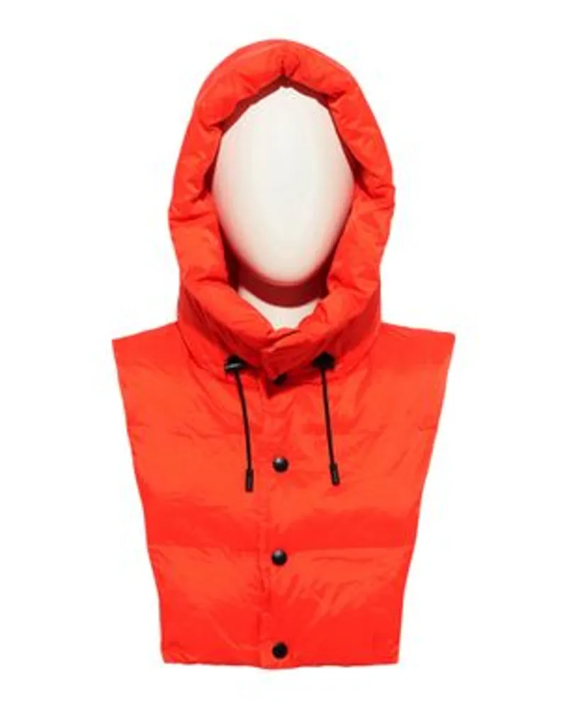 Yves Salomon Plastron-Kapuze Daunenjacke Red