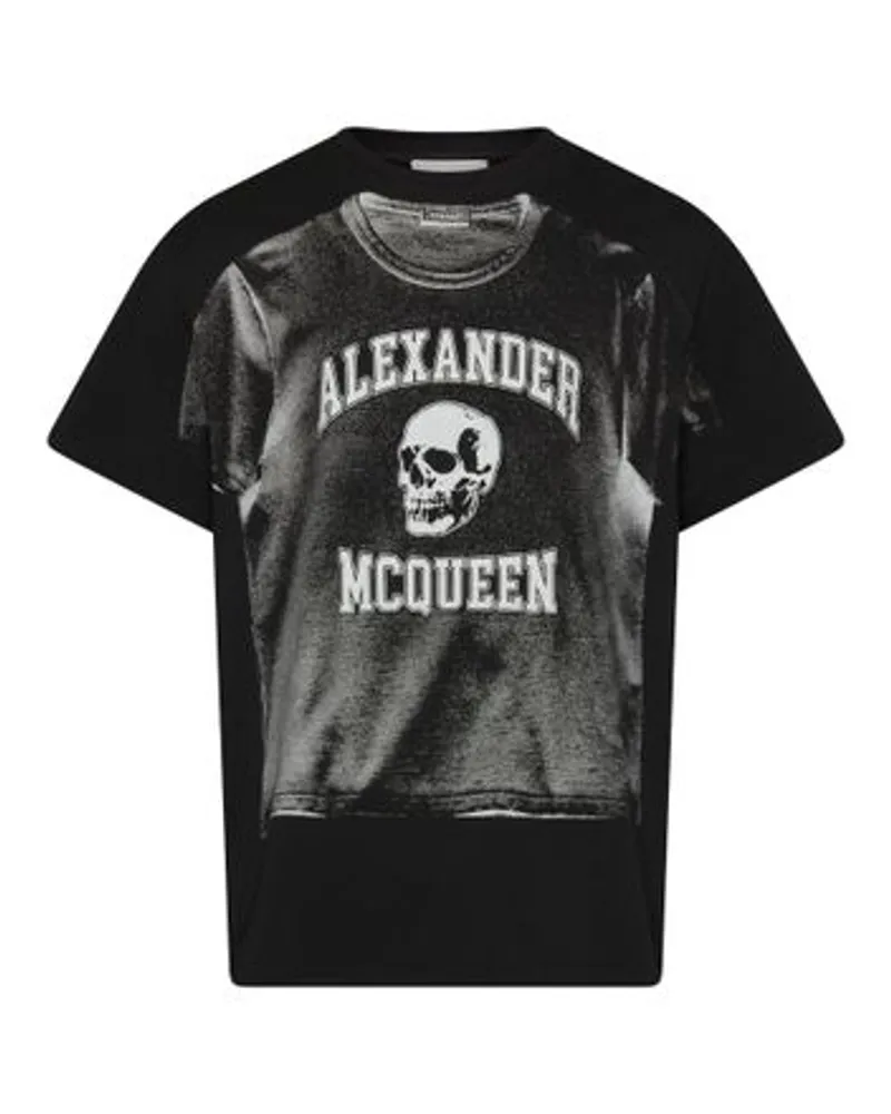 Alexander McQueen Logo-T-Shirt Silver