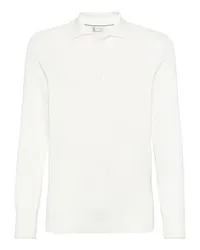 Brunello Cucinelli Pullover im Poloshirt-Stil White