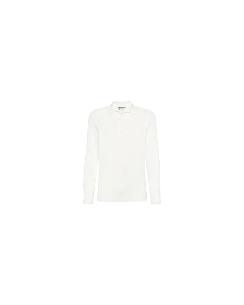 Brunello Cucinelli Pullover im Poloshirt-Stil White