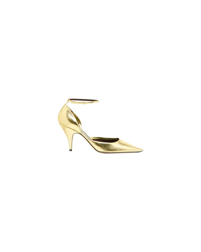 Louis Vuitton Goldfarbene, gerade geschnittene Jeans Gold