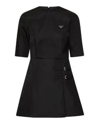 Prada Kurzes Kleid mit Dreiviertel-Ärmeln Black