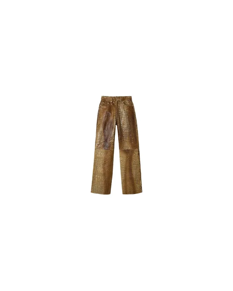 Camper Gerade geschnittene Lederhose Brown