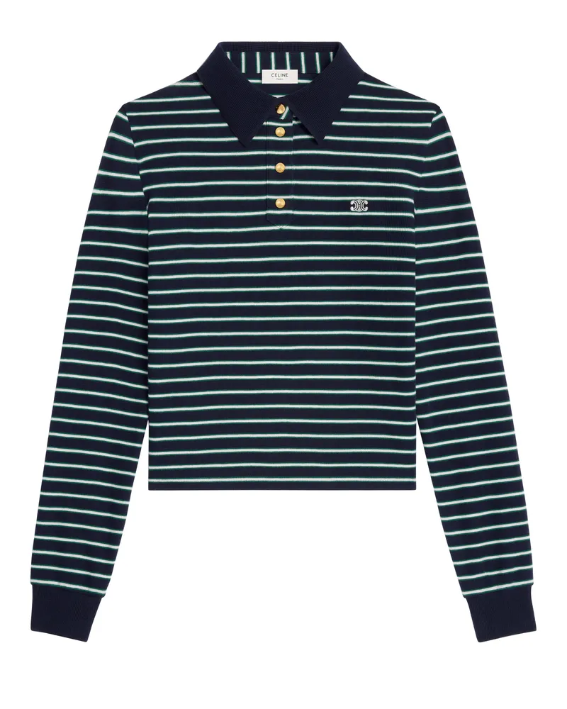 Celine Triomphe polo aus gestreiftem jersey 