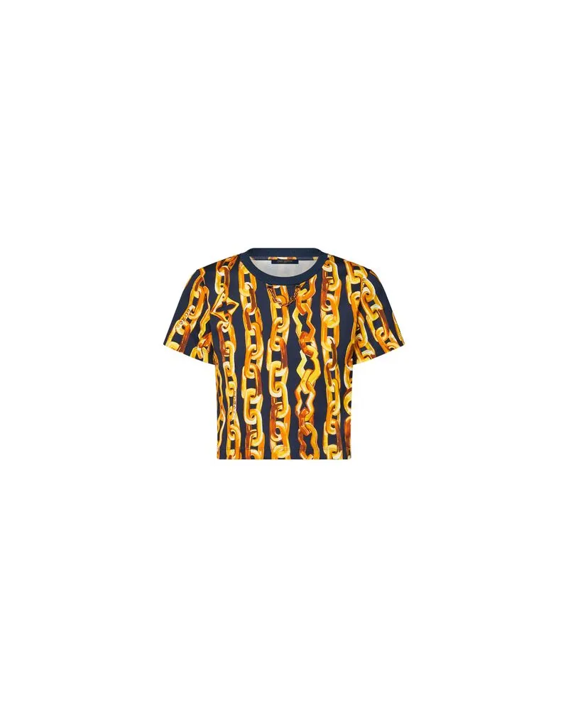 Louis Vuitton Chain Print Crop Top Orange