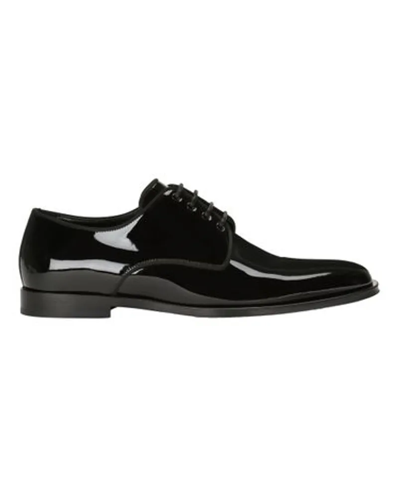 Dolce & Gabbana Glänzende Derby-Schuhe Black