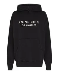 Anine Bing Logo-Hoodie Alto Black