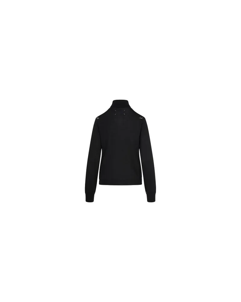 Maison Margiela Work-in-Progress Pullover Mit Hohem Kragen Black