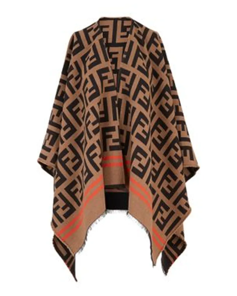 Fendi FF Poncho Brown