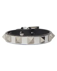 Valentino Garavani Lederarmband Rockstud Silver