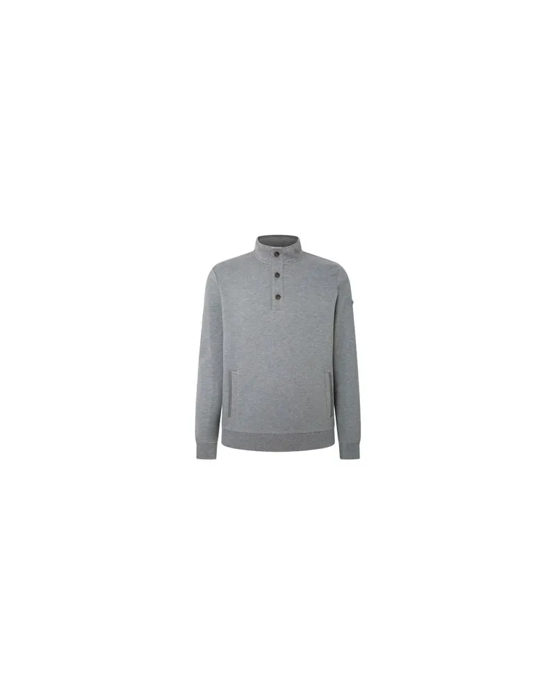 Hackett Sweatshirt Soft BTN Placket Grey