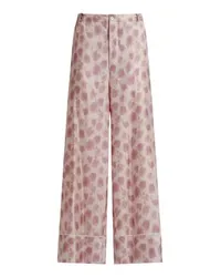 Marni Palazzo-Seidenhose mit Leo-Stift-Print Pink