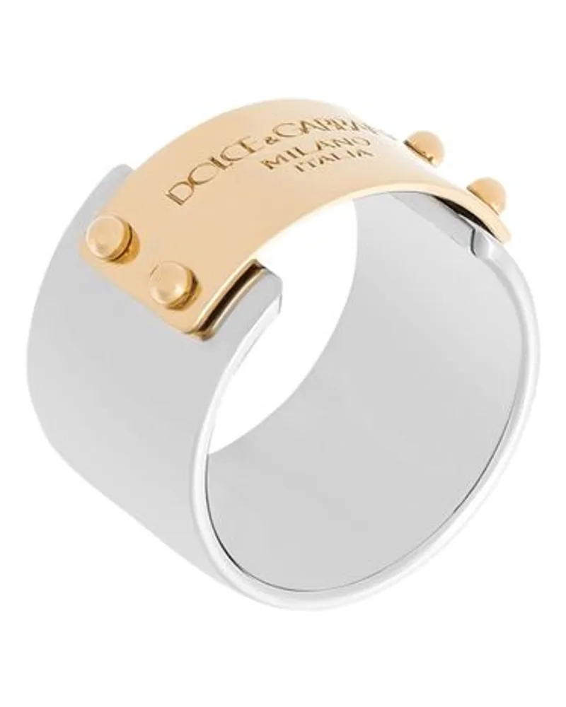 Dolce & Gabbana Ring mit Branding-Tag Multicolor