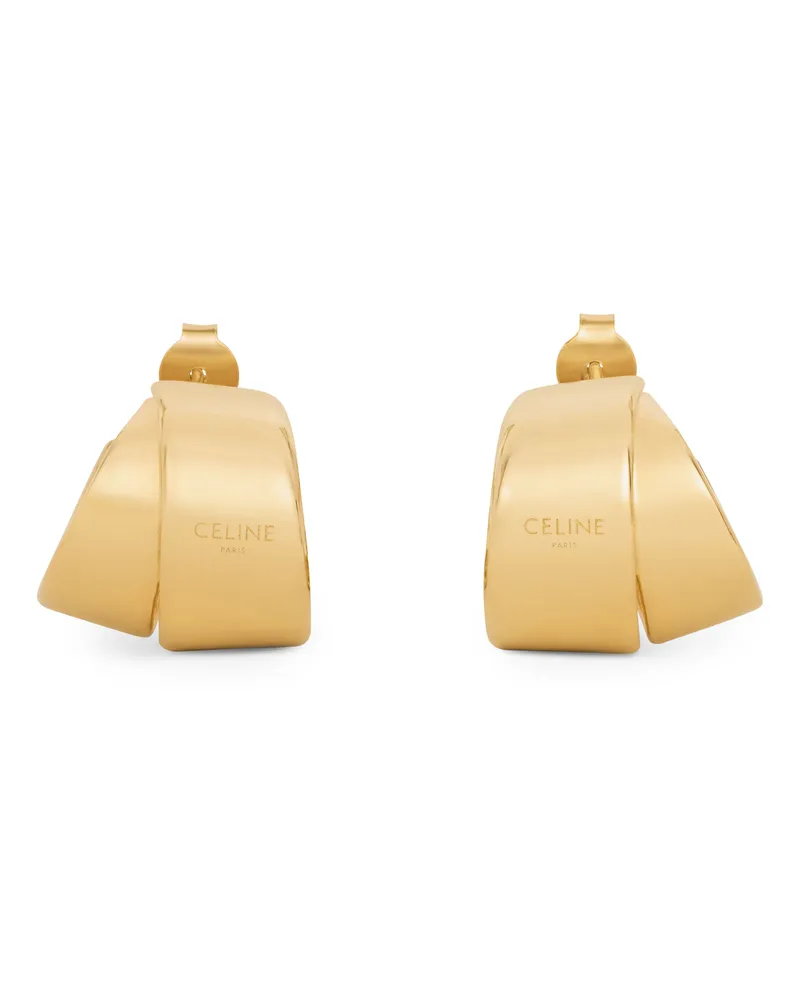 Celine Kreolen aus messing mit gold-finish und schleife 