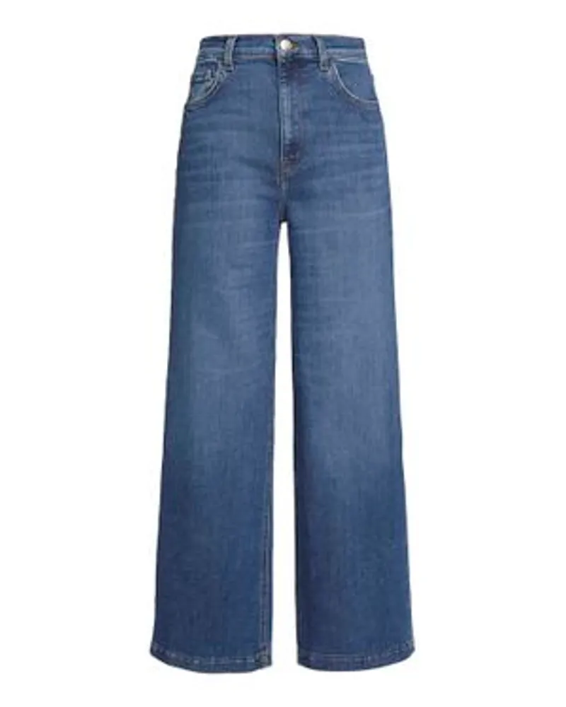 Current/Elliot Wide-Leg-Jeans The Pioneer Blue