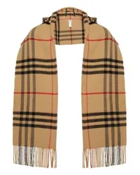 Burberry Karierter Schal mit Kapuze Beige