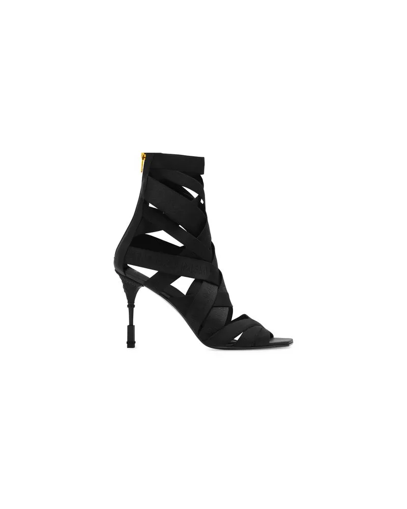 Balmain Moneta Sandalen mit Balmain-Logo im Jacquard-Design Black