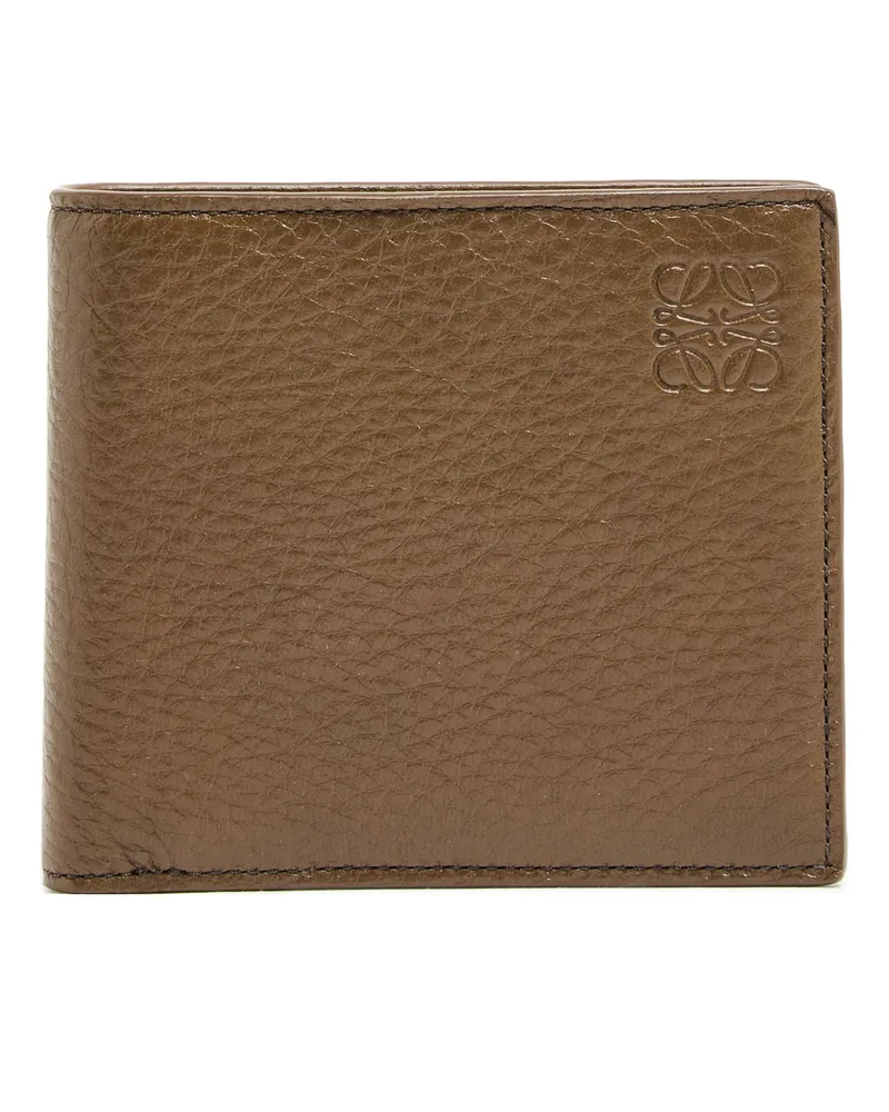 Loewe Brieftasche mit zwei Klappfächern aus weichem, genarbtem Kalbsleder Green