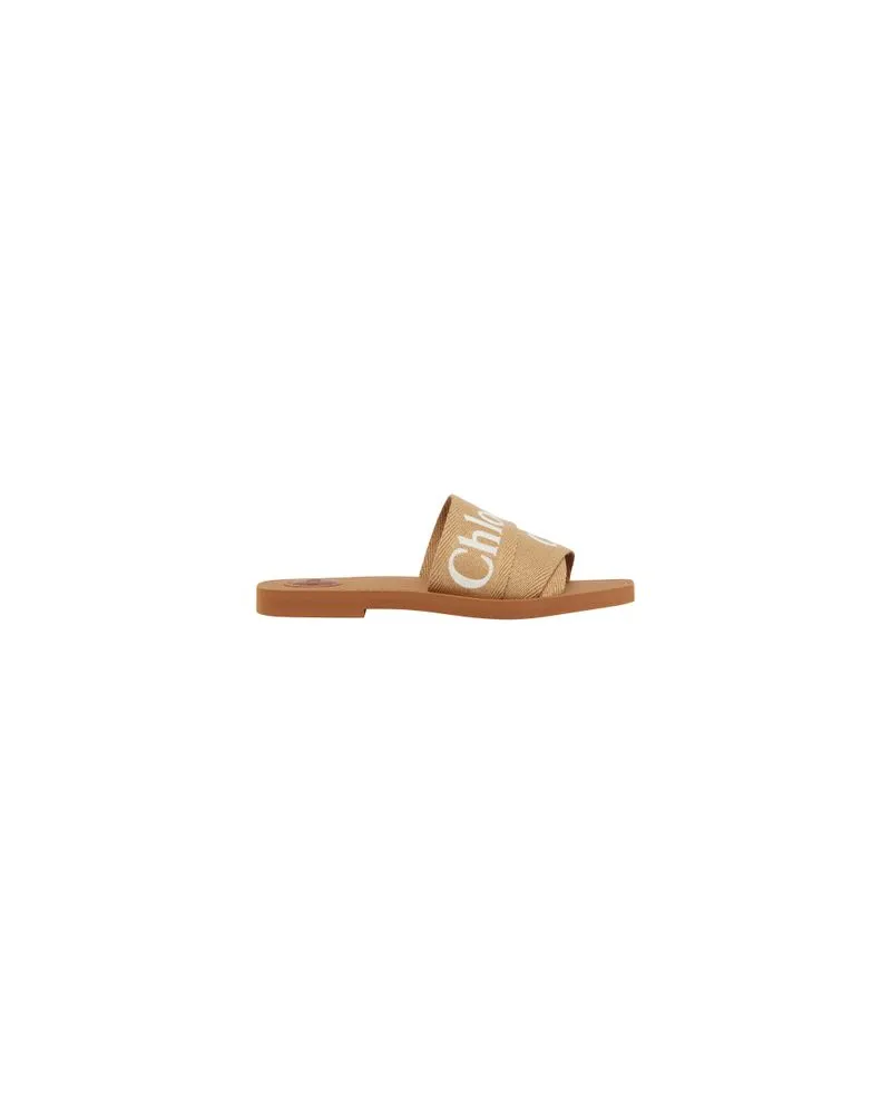 Chloé Flache Mules Woody Beige