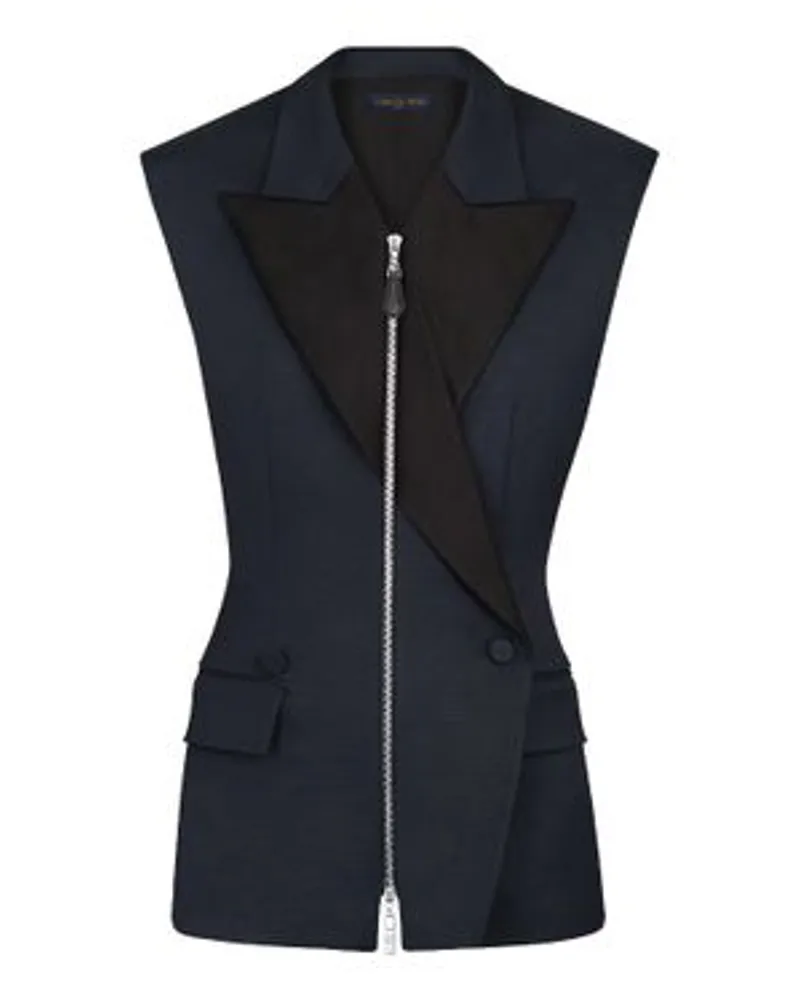 Louis Vuitton Ärmelloser Blazer Mit Reißverschluss Black