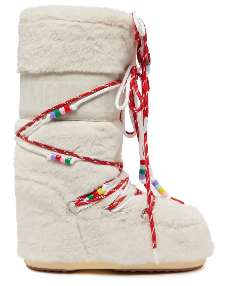 Moon Boot Stiefel mit Kunstpelz und Perlen Icon Faux Fur Beads 