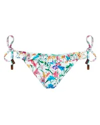 Vilebrequin Mini-Bikinislip mit Rüschen Happy Flowers White