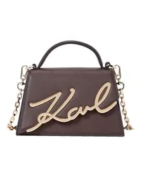 Karl Lagerfeld Kleine Crossbody-Tasche mit K/Signatur Brown