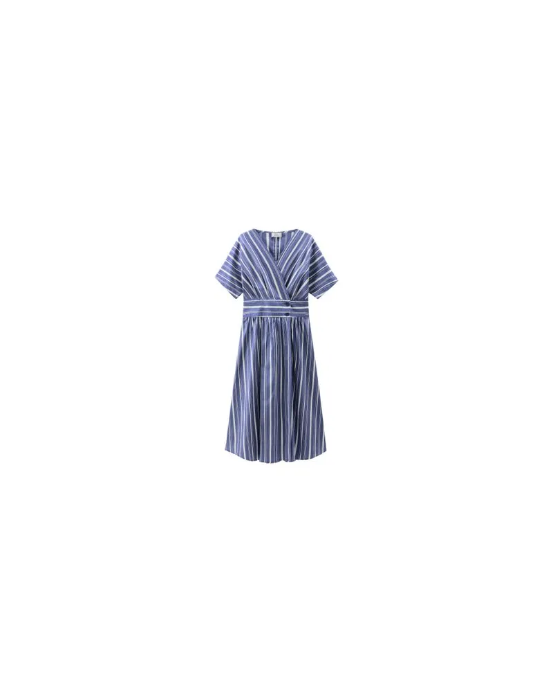 Woolrich Gestreiftes Popeline-Kleid Blue