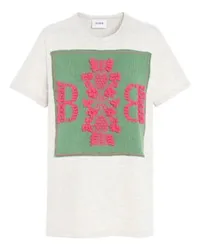 Barrie Baumwoll-T-Shirt mit Barrie Kaschmir-Logo-Patch Green