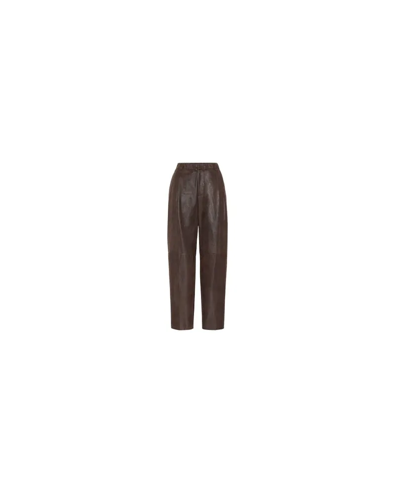 Brunello Cucinelli Baggy Crop-Hose Brown