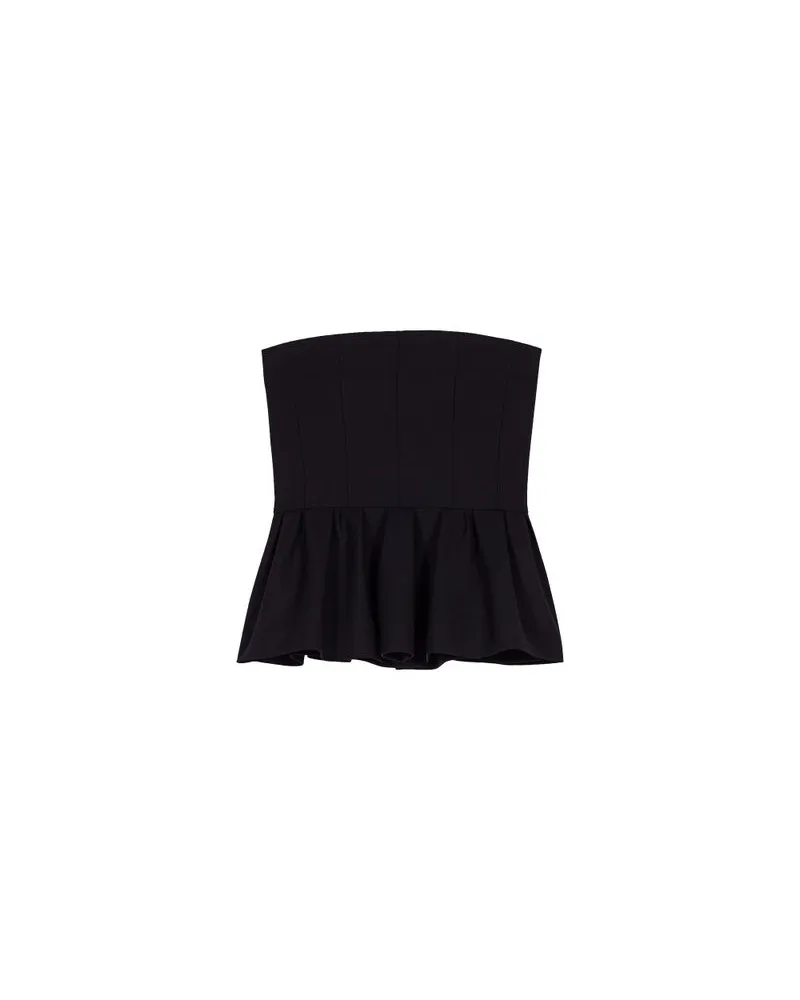 Maje Bustier Top Mit Schoß Black