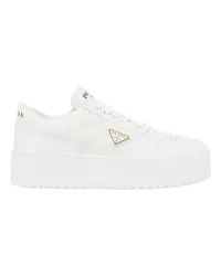 Prada Ledersneaker mit Perforierung Downtown Bold White