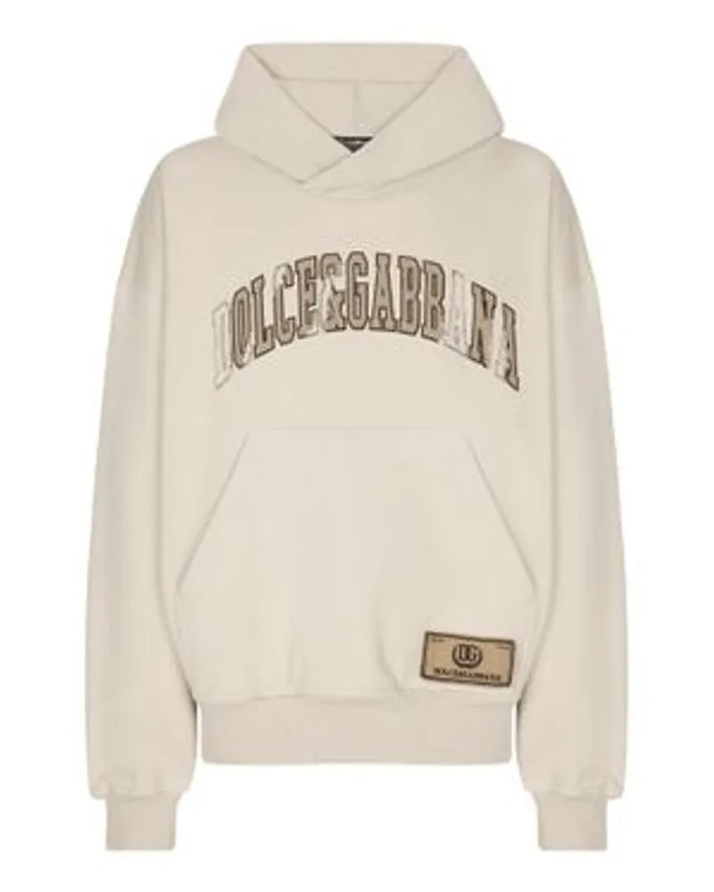 Dolce & Gabbana Hoodie mit Logo-Stickerei Beige