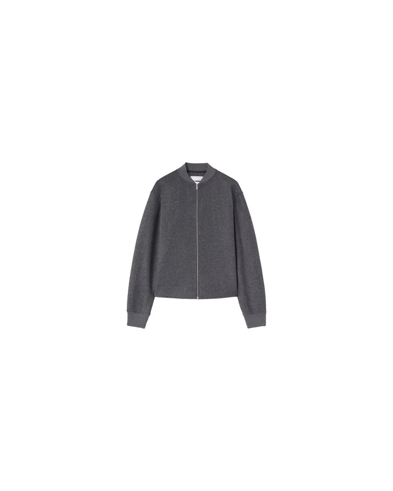 Jil Sander Sweatshirt mit Reißverschluss Grey