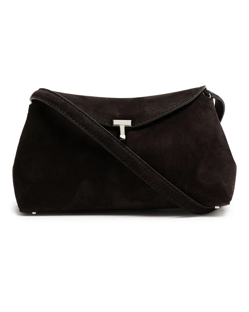 Totême Clutch T-Lock aus Wildleder 