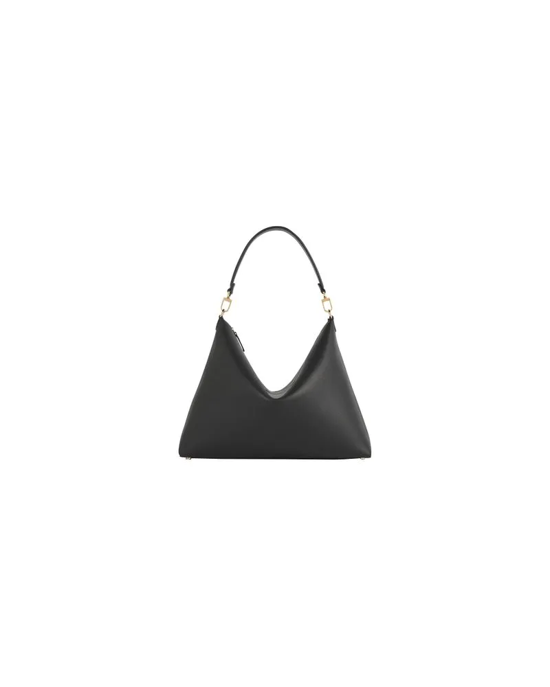 Totême Mittelgroße Tasche Bevel aus genarbtem Leder Black