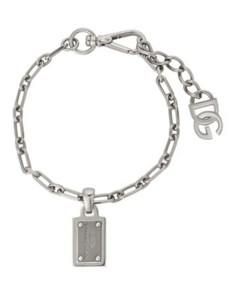 Dolce & Gabbana Armband Mit Logo Tag Dolce&Gabbana Silver