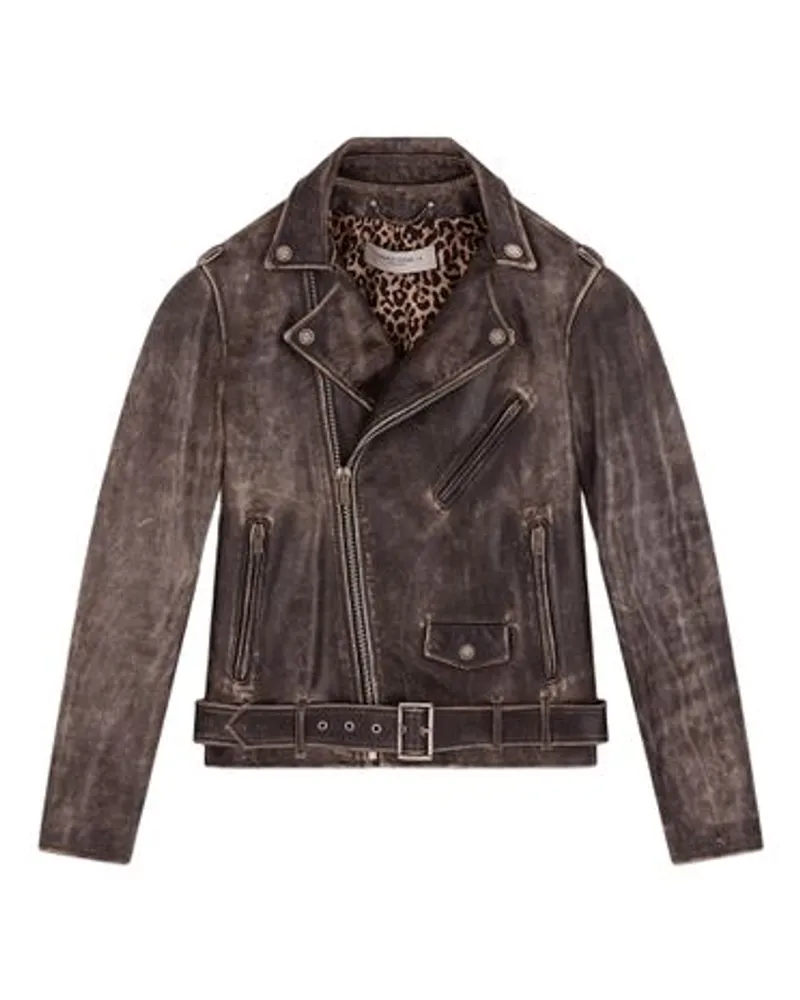 Golden Goose Lederjacke Chiodo Black