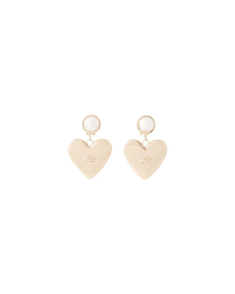 Karl Lagerfeld K/Heart Perlenohrringe Gold