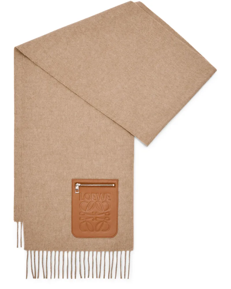 Loewe Schal aus Wolle und Kaschmir Beige