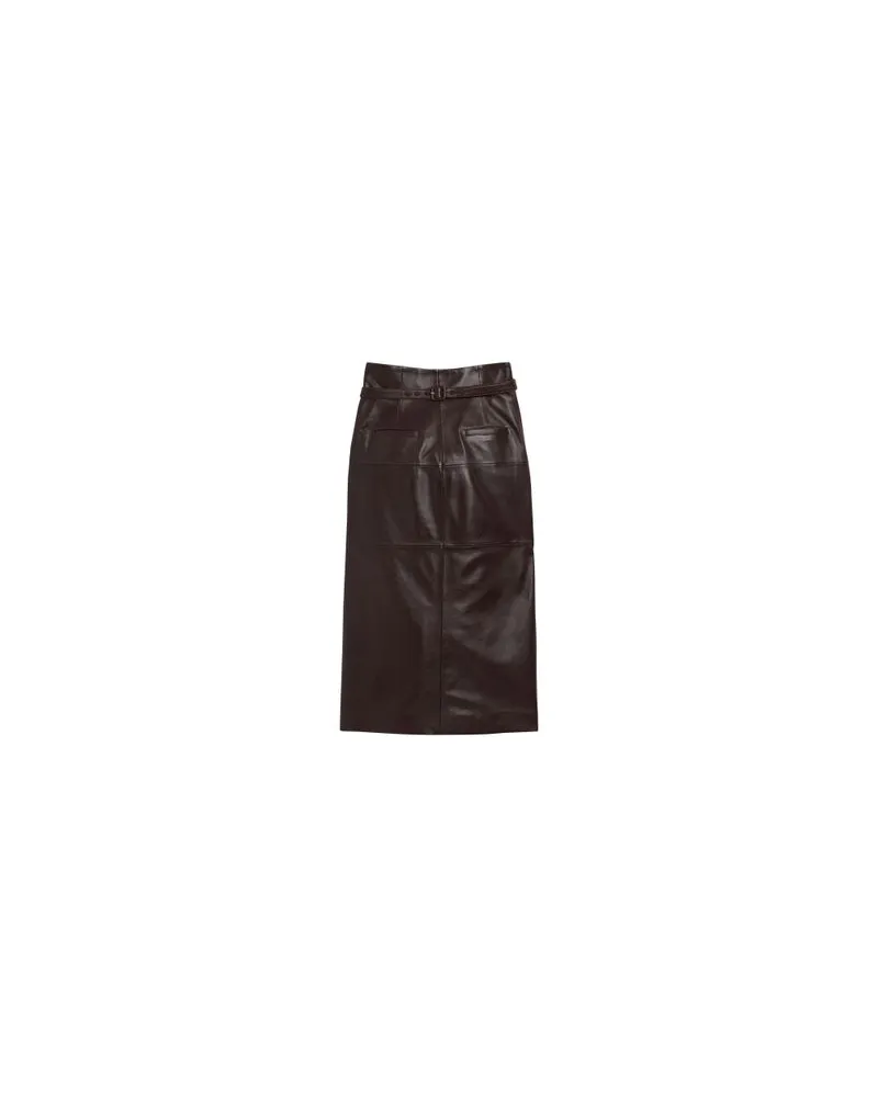 AMI Paris Midirock mit Gürtel aus Leder Red